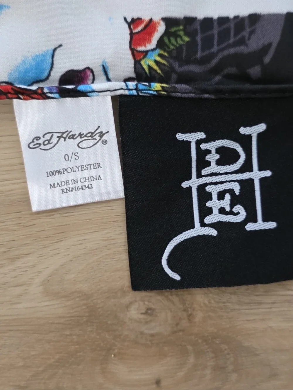 Ed Hardy black graphic Scarves 2pk with bold tattoo-inspired print